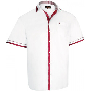 Vêtements Homme Chemises manches courtes Doublissimo chemisette bicolore porto blanc Blanc