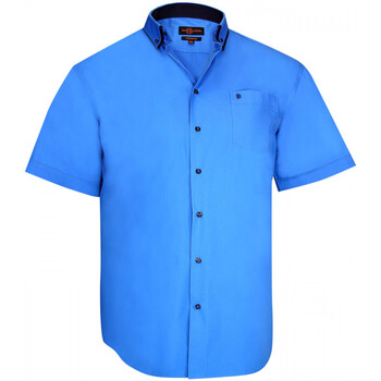 Vêtements Homme Chemises manches courtes Doublissimo chemisette double col lagos bleu Bleu