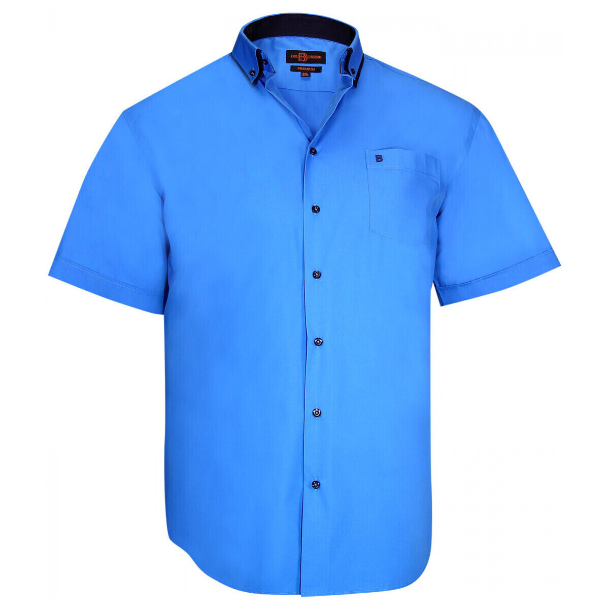 Vêtements Homme Chemises manches courtes Doublissimo chemisette double col lagos bleu Bleu