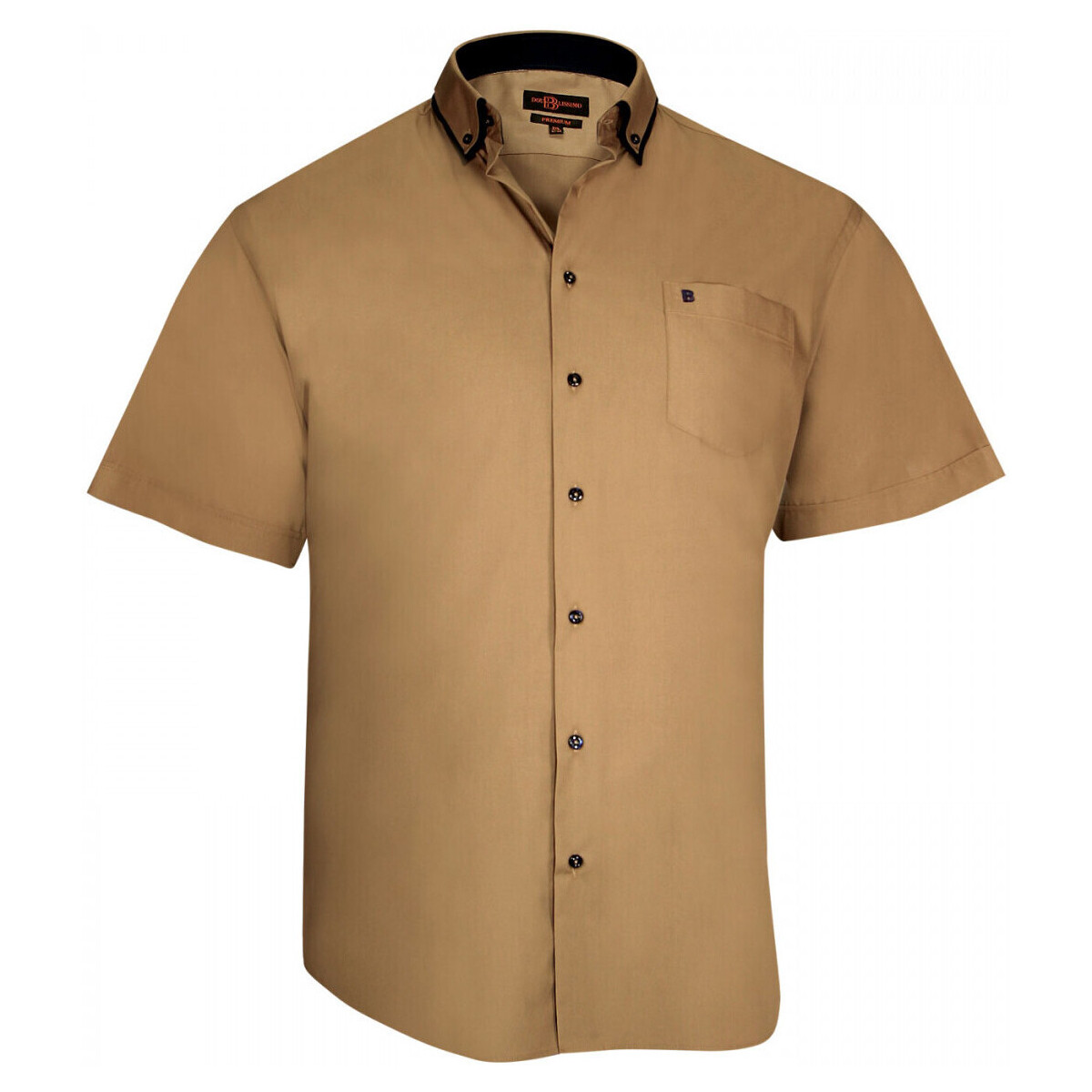 Vêtements Homme Chemises manches courtes Doublissimo chemisette double col lagos marron Marron