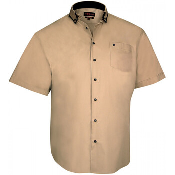Vêtements Homme Chemises manches courtes Doublissimo chemisette double col lagos beige Beige