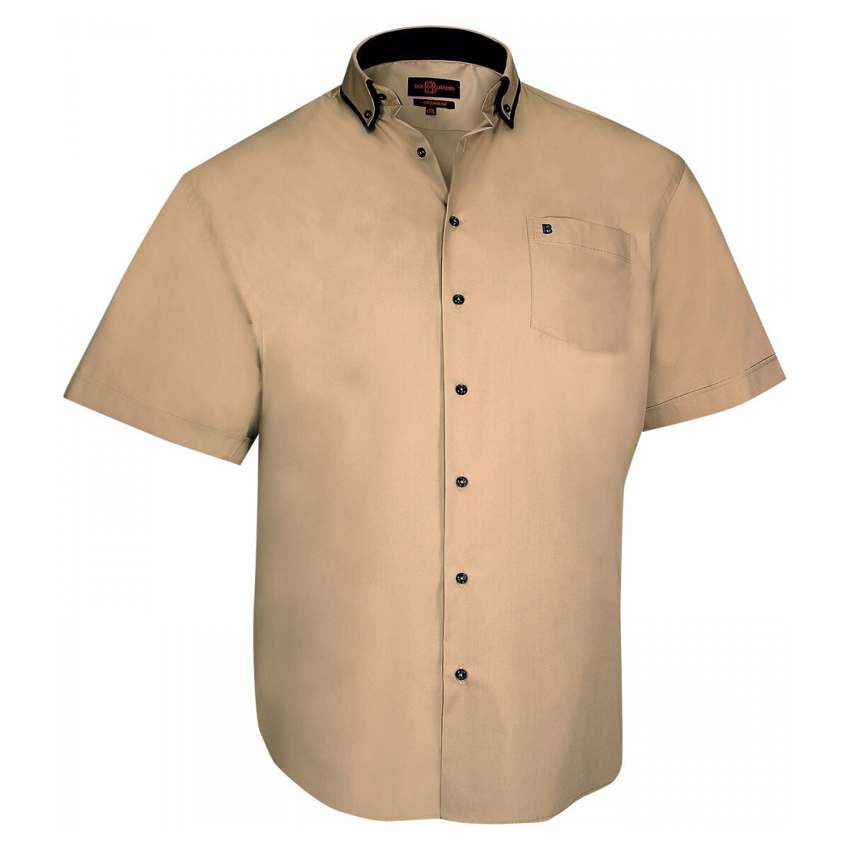 Vêtements Homme Chemises manches courtes Doublissimo chemisette double col lagos beige Beige