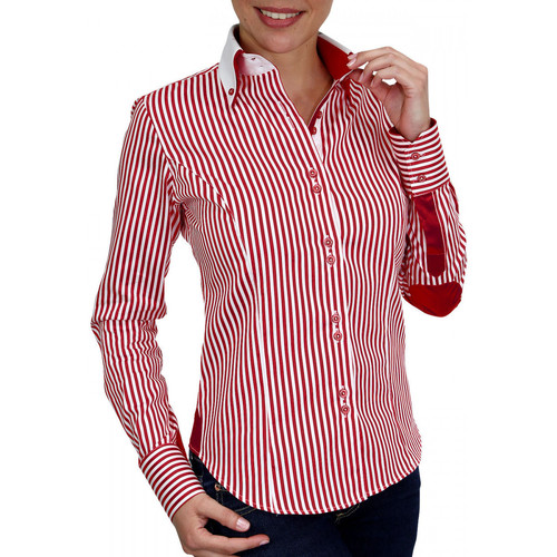 Vêtements Femme Chemises / Chemisiers Andrew Mc Allister chemise a rayures borsalino bordeaux Rouge