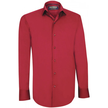 Vêtements Homme Chemises manches longues Emporio Balzani chemise fashion loris bordeaux Rouge