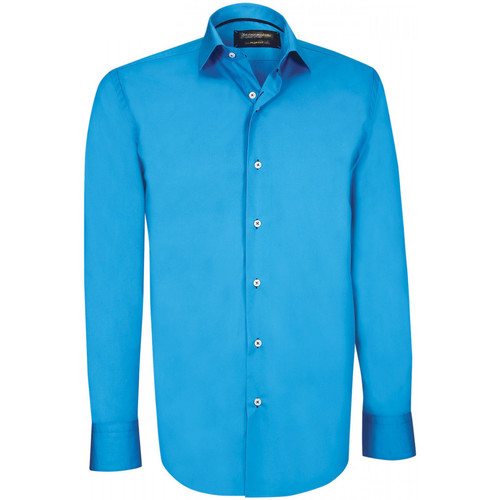 Vêtements Homme Chemises manches longues Emporio Balzani chemise fashion loris turquoise Bleu