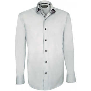 Vêtements Homme Chemises manches longues Emporio Balzani chemise en popeline giacomo gris Gris