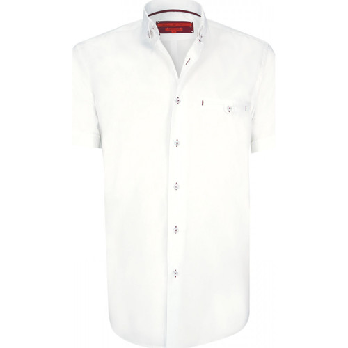 Vêtements Homme Chemises manches longues Andrew Mc Allister chemisette mode russel blanc Blanc