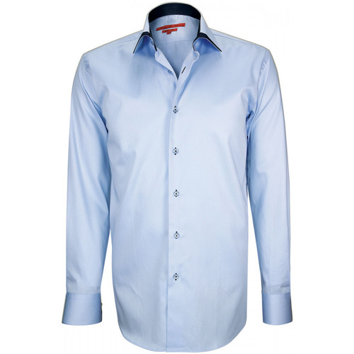 Vêtements Homme Chemises manches longues Polo Mode Marcone Noir chemise mode watford bleu Bleu
