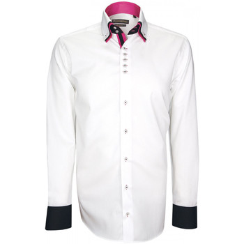 Vêtements Homme Chemises manches longues Emporio Balzani chemise triple col tricol blanc Blanc