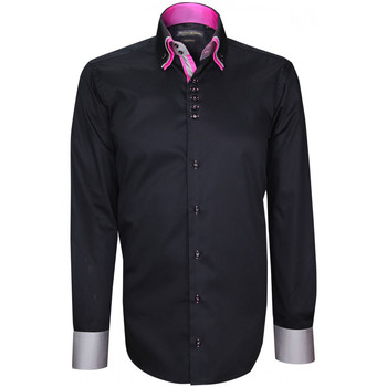 Vêtements Homme Chemises manches longues Emporio Balzani chemise triple col tricol noir Noir