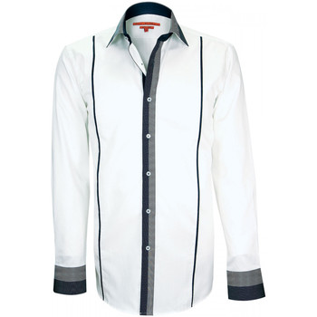 Vêtements Homme Chemises manches longues Andrew Mc Allister chemise bi-matiere york blanc Blanc