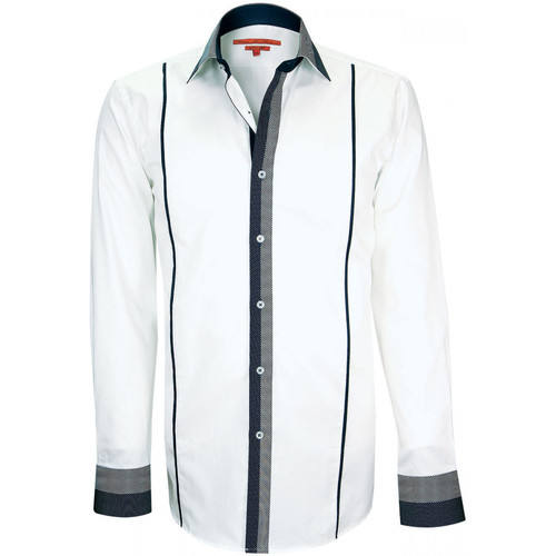 Vêtements Homme Chemises manches longues Stones and Boneser chemise bi-matiere york blanc Blanc
