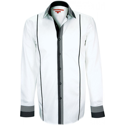Vêtements Homme Chemises manches longues Andrew Mc Allister chemise bi-matiere york blanc Blanc