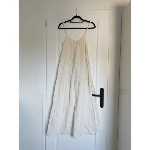 Vêtements Femme Robes longues Gemo Robe blanche gaz de coton Gémo Blanc