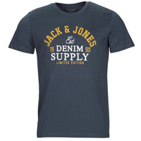 Vêtements Homme T-shirts manches courtes Jack & Jones JJELOGO TEE SS O-NECK 2 COL Bleu