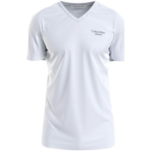 Vêtements Femme T-shirts & Polos Calvin Klein Jeans T Shirt Femme  Ref 56757 YAF Blanc Blanc