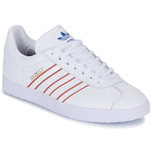 Chaussures Baskets basses blanche adidas Originals GAZELLE Blanc / Rouge