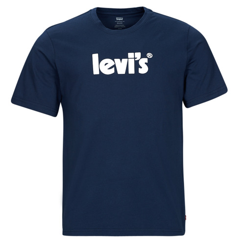 Vêtements Homme T-shirts Urchins manches courtes Levi's SS RELAXED FIT TEE POSTER LOGO DRESS BLUES