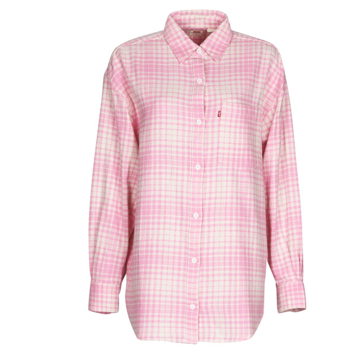 Vêtements Femme Chemises / Chemisiers Levi's NOLA MENSWEAR SHIRT Ecru Cotton-blend Sweatshirt