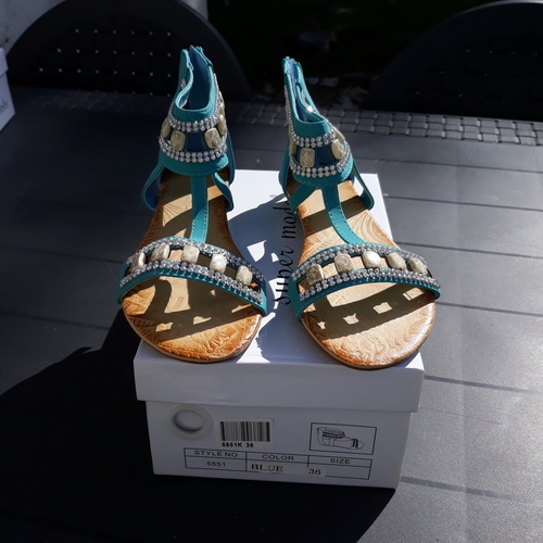 Chaussures Femme Canapés 2 places Super Mode sandales Bleu