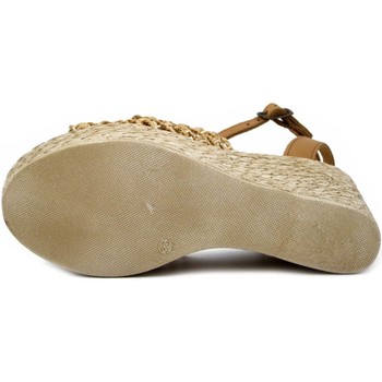 Raquel Perez Femme Chaussures, Sandales, Cuir et Textile, Plateau-17359 Beige