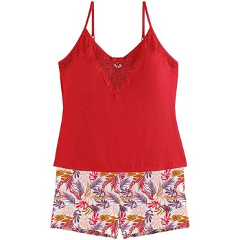 Vêtements Femme Pyjamas / Chemises de nuit Pomm'poire Top + short rouge Pile ou face rouge
