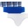 Sous-vêtements Garçon Boxers Pomm'poire Lot de 3 slips boy blanc, imprimé & bleu Happy Print by Djembé Multicolore