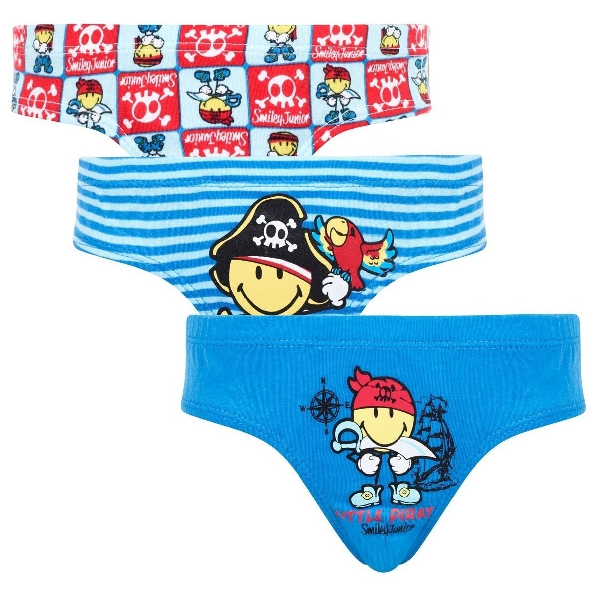 Sous-vêtements Garçon Boxers Pomm'poire Lot de 3 slips Boy Little Pirate by Smiley Multicolore