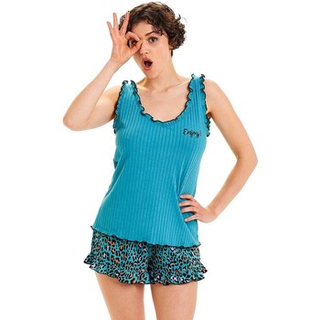 Vêtements Femme Pyjamas / Chemises de nuit Pomm'poire Top + short Féline bleu