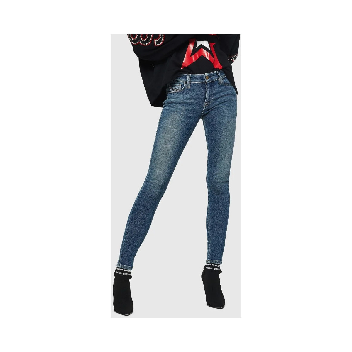 Vêtements Femme Jeans skinny Diesel - Jean Super Skinny - bleu Autres
