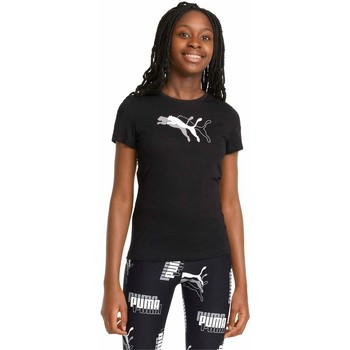 Vêtements Fille T-shirts manches courtes Puma T-shirt Graphic Noir