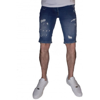 Vêtements Shorts / Bermudas Black Needle Short en jean destroy bleu  7204 Bleu