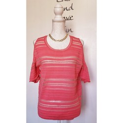 Vêtements Femme Tops / Blouses Morgan Top corail et fil doré épaules découvertes Multicolore