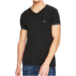 Vêtements Homme T-shirts & Polos Ea7 Emporio velvet-effect Armani Tee-shirt EA7 Noir