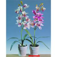 Maison & Déco Plantes artificielles Artificielles Grande orchidée artificielle en pot H 68 cm Blanc 