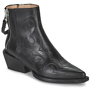 Chaussures Femme Boots Freelance CALAMITY 4 WEST DOUBLE ZIP BOOT Noir
