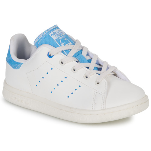 adidas Originals STAN SMITH C Blanc / Bleu - Livraison Gratuite | Spartoo !  - Chaussures Baskets basses Enfant 32,50 €