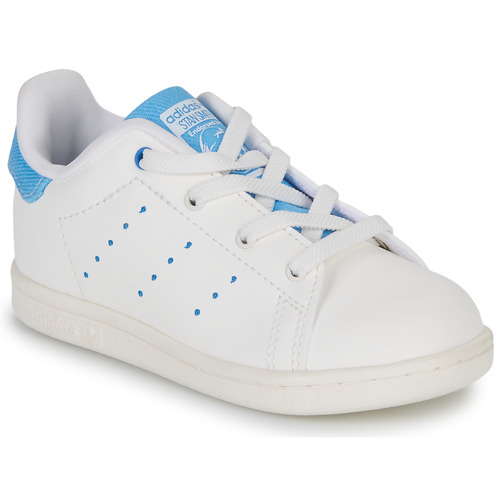 adidas Originals STAN SMITH I Blanc / Bleu - Livraison Gratuite | Spartoo !  - Chaussures Baskets basses Enfant 54,99 €