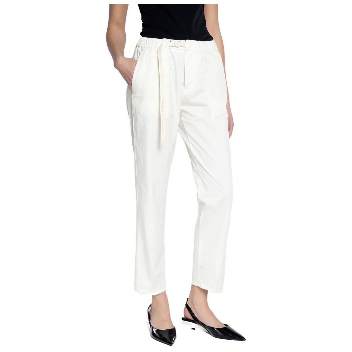Vêtements Femme Jeans White Sand Pantalon Marylin avec cordon de serrage blanc Blanc
