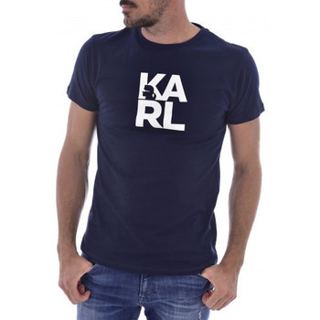 Vêtements Débardeurs / T-shirts sans manche Karl Lagerfeld Tee shirt Karl bleu marine KL22MTS01 - S Bleu
