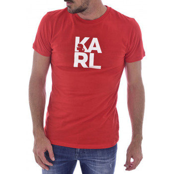 Vêtements Débardeurs / T-shirts sans manche Karl Lagerfeld Tee shirt  rouge  KL22MTS01 - S Rouge