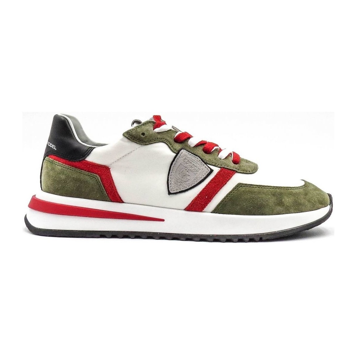 Chaussures Homme Baskets mode Philippe Model TYLU W015 - TROPEZ 2.1-MILITAIRE ROUGE Blanc