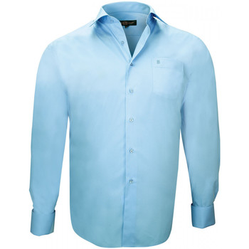 Vêtements Homme Chemises manches longues Doublissimo chemise premium mousquetaire bleu Bleu