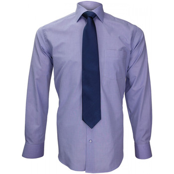Vêtements Homme Chemises manches longues Emporio Balzani chemise premium classique- fil a fil parme Parme