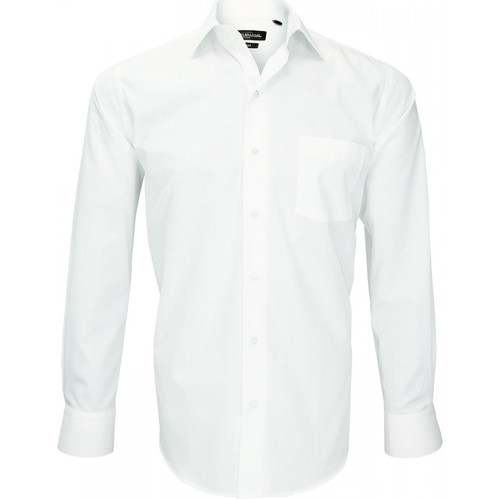 Vêtements Homme Chemises manches longues Emporio Balzani chemise premium classique- fil a fil blanc Blanc