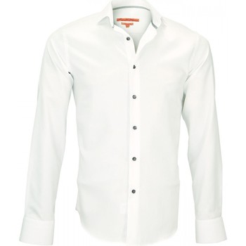 Vêtements Homme Chemises manches longues Andrew Mc Allister chemise col italien harry blanc Blanc