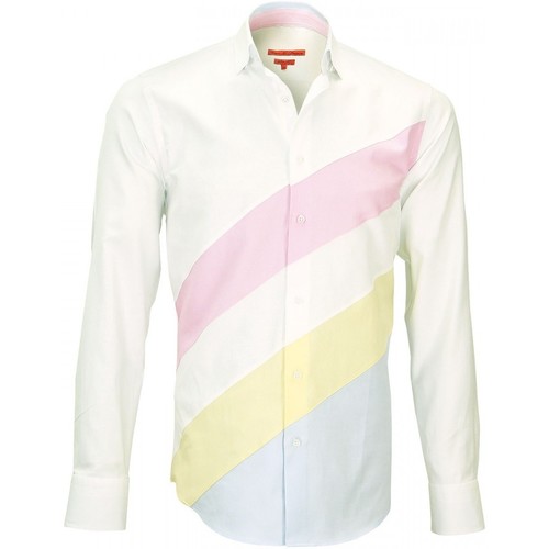 Vêtements Homme Chemises manches longues Chemise Oxford Derby Vert chemise mode third blanc Blanc
