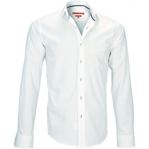 Vêtements Homme Chemises manches longues Chemise Oxford Derby Vert chemise petit col streeter blanc Blanc