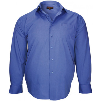Vêtements Homme Chemises manches longues Doublissimo chemise premium fil a fil bleu Bleu