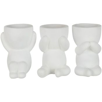 Grande Figurine En Résine Vases / caches pots d'intérieur Jolipa Set de 3 Cache-pots Marcel Blanc Blanc